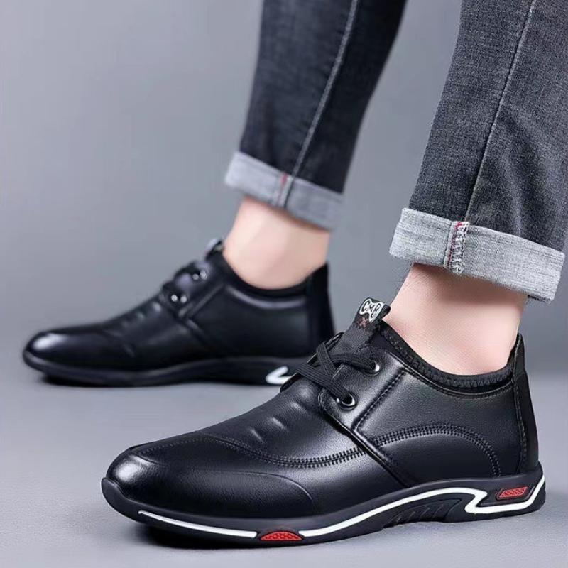 2025 Men's Business Leather Shoes Lightweight Breathable Slip-On Casual Shoes Soft-Sole Non-Slip Platform Shoes Designer Style