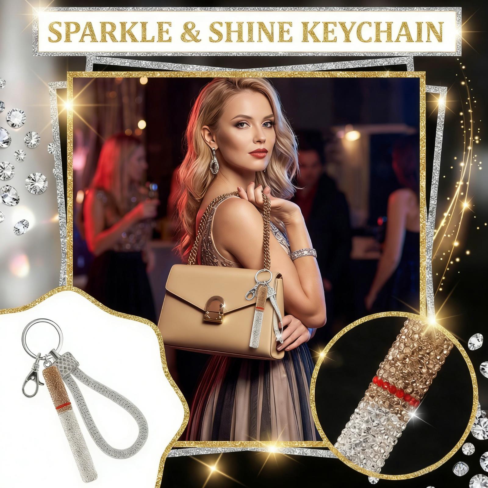 

Sparkling Rhinestone Keychain, Women s Bag Charm Key Chain, Suitable For Wallets And Handbags, Keychain Accessories. One Size