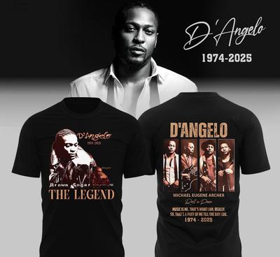 NEW D’Angelo 1974-2025 Heavy Cotton Black All Size T Shirt BT618