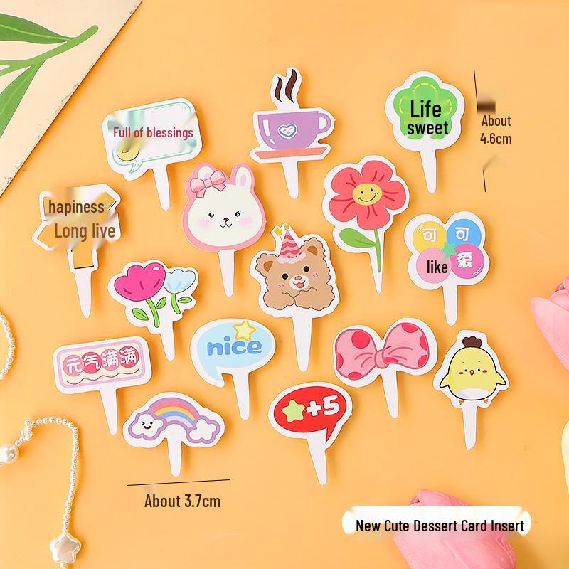 Sushi Cartoon Cupcake Toppers - Cute Mini Dessert Cards for Children's Day & Birthday Decorations