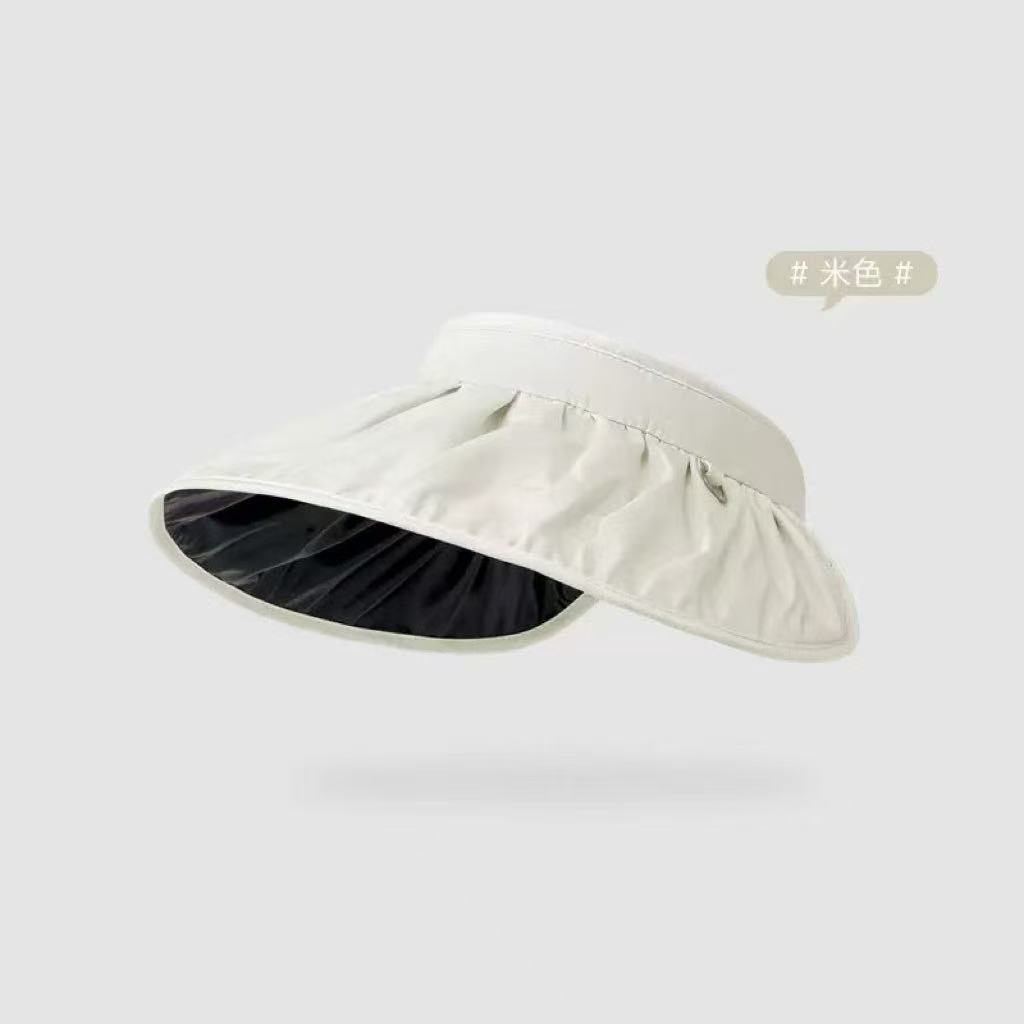 Vinyl Sunscreen Sun Hat Women's Versatile Large Brim Sun Hat Outdoor Portable Empty Top UV Sun Hat Summer