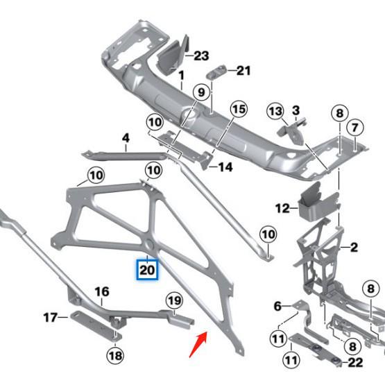 Support de portique BMW Série 3 F80 M3 - 51648054327