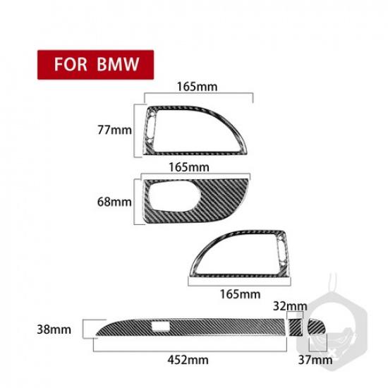 6Pcs Carbon Fiber Interior Dashboard Kit Cover Trim For BMW 6 Series E63 E64