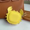 Cartoon Crab Coin Purse Keychain Zipper Small Purse Crab PU Leather Pendant Backpack Hanger Cute Earphone Bag Outdoor