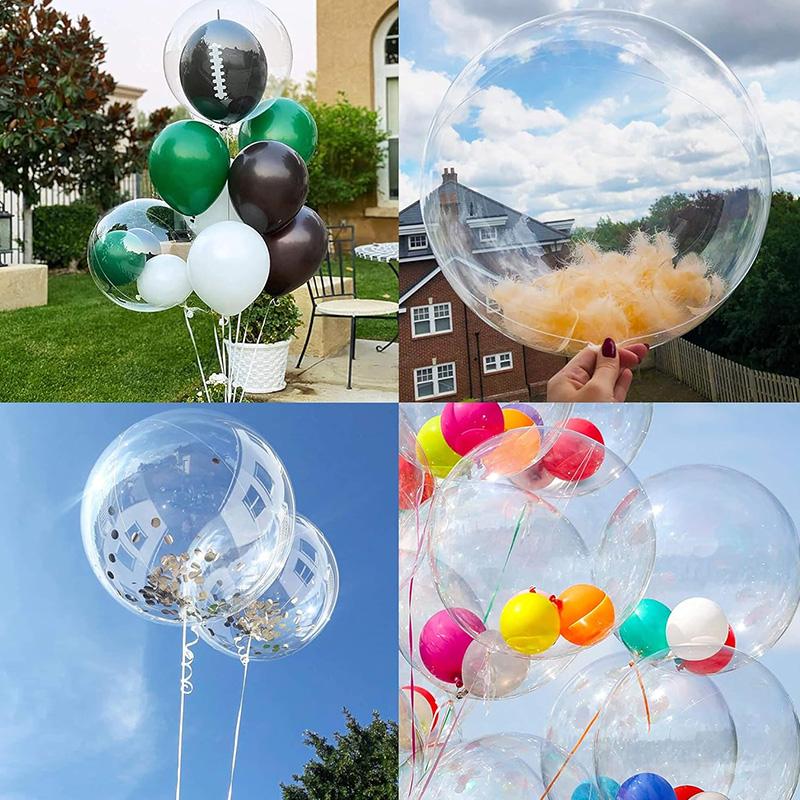 10/12/18/20/24inch Transparent Bobo Balloon 10Pcs Clear Bubble Ball Wedding Birthday Party Decoration Kids Favors Helium Globos