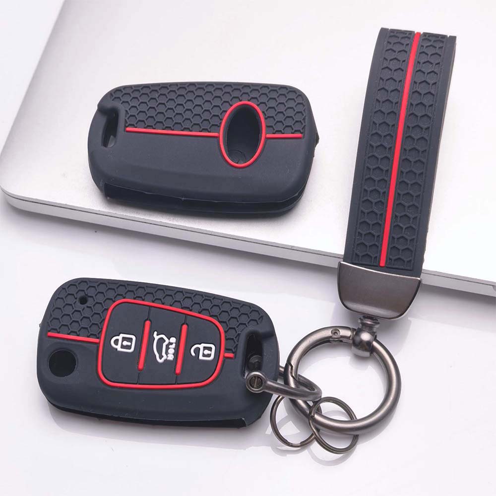 Key Fob Cover for Hyundai with Keychain Anti-Scratch Guard Shockproof Protection Soft Grip Texture Responsive Button Touch Dust Resistant Cover