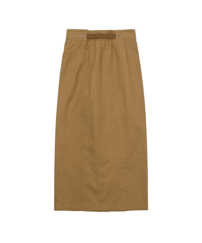 WELLBEING EXPRESS Belted Long Skirt Sand
