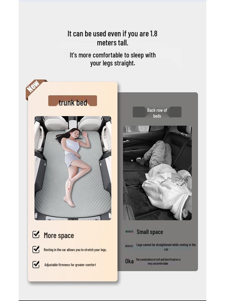 Zhijie R7 Car Mattress: Inflatable Trunk Sleeping Pad for Rear Seat