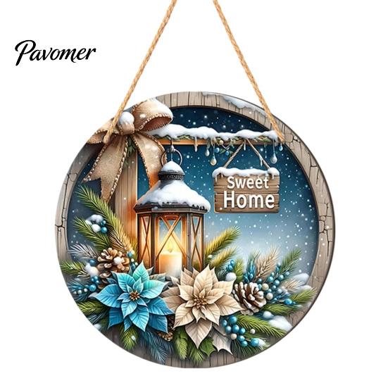 Seasonal Wall Sign Christmas Wooden Hanging Sign, Gnome Snowman Angel Candle 2D Wood Plaque, Rustic Farmhouse Art Vintage Xmas Door Hanger for