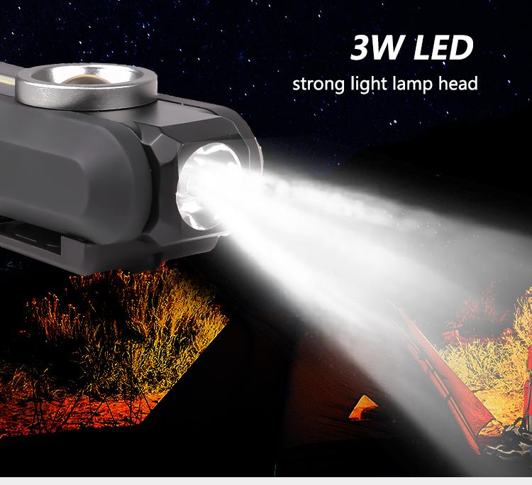 Rechargeable LED+COB Work Light Portable Magnetic Folding USB Charging Handheld Flashlight