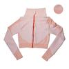 Women's Striped Long Sleeve Yoga Suit - Quick Dry Colorblock Jacket & Crop Top