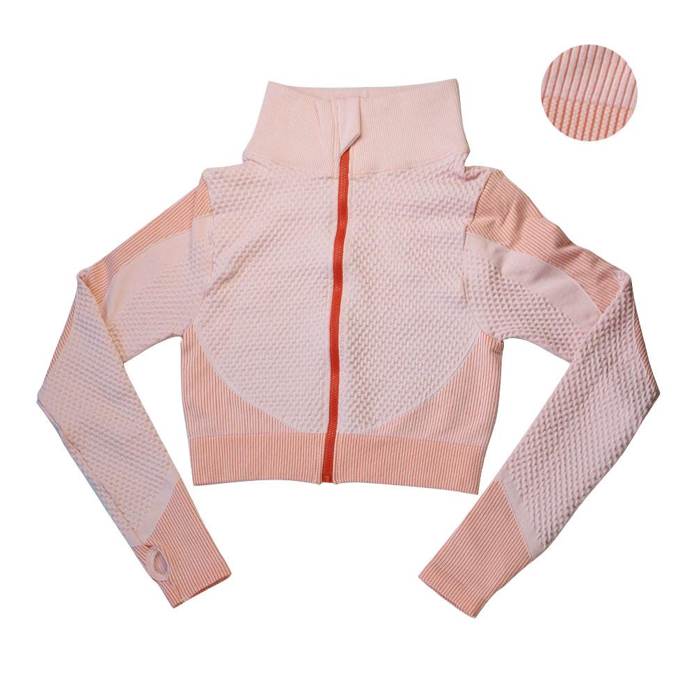 Women's Striped Long Sleeve Yoga Suit - Quick Dry Colorblock Jacket & Crop Top