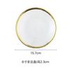 Clear Glass Gold Stroke Tableware Charger Plate Transparent Glass Dinner Cake Food Dessert Plate Bowl Set Table