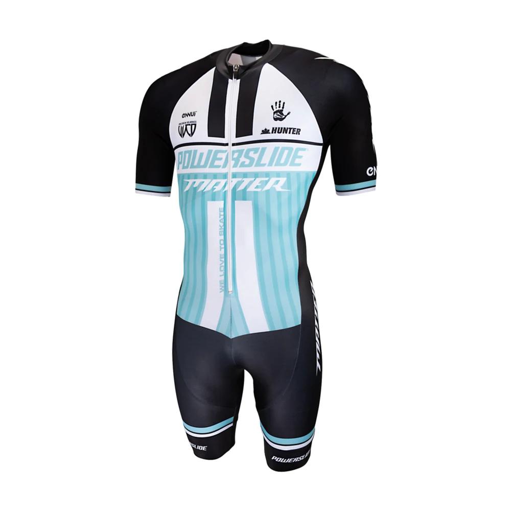 Maßgeschneiderter Powerslide Team Triathlon Skate Anzug Skinsuit Speed Skater Anzug Inline Rollschuh Rennen Speed Skats Kleidung Jumpsuit