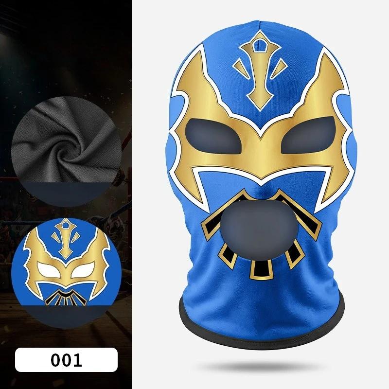 Maschera da Wrestling Maschera da Pugilato Maschera Facciale Elastica in Seta di Latte Tessuto Lycra Maschera per Feste in Costume Maschera Stampata per Feste di Halloween