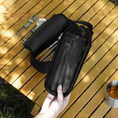 Aufbewahrungstasche für Outdoor-Besteck mit abnehmbarem Abflussnetz, wasserdicht, tragbar, für Reisen, Camping, Picknick, Essstäbchen, Gabel, Löffel, Utensilien, Organizer, Tragetasche