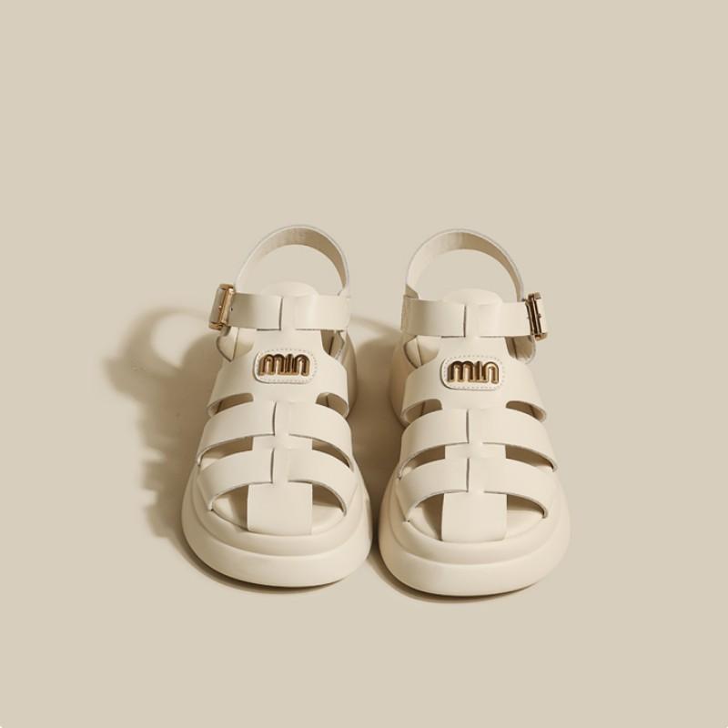 

Fashion New Summer Fashion, Comfortable and Casual Thick-soled Platform Platform Thick-soled British Style Casual Women s Shoes 35 бежевый