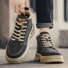 2026 Spring Autumn Men's Boots High Top British Style Casual Men's Shoes Outdoor Non-slip Wear-resistant Short Boot Botas Hombre