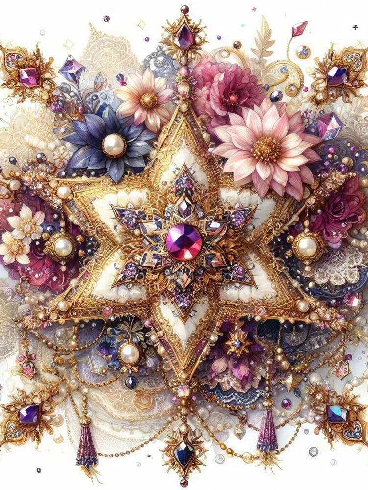 5DDIY Diamond Painting Colorful Cross Butterfly Jewelry Cross Embroidery Set  with Diamond Embroidery Flower Home Decoration