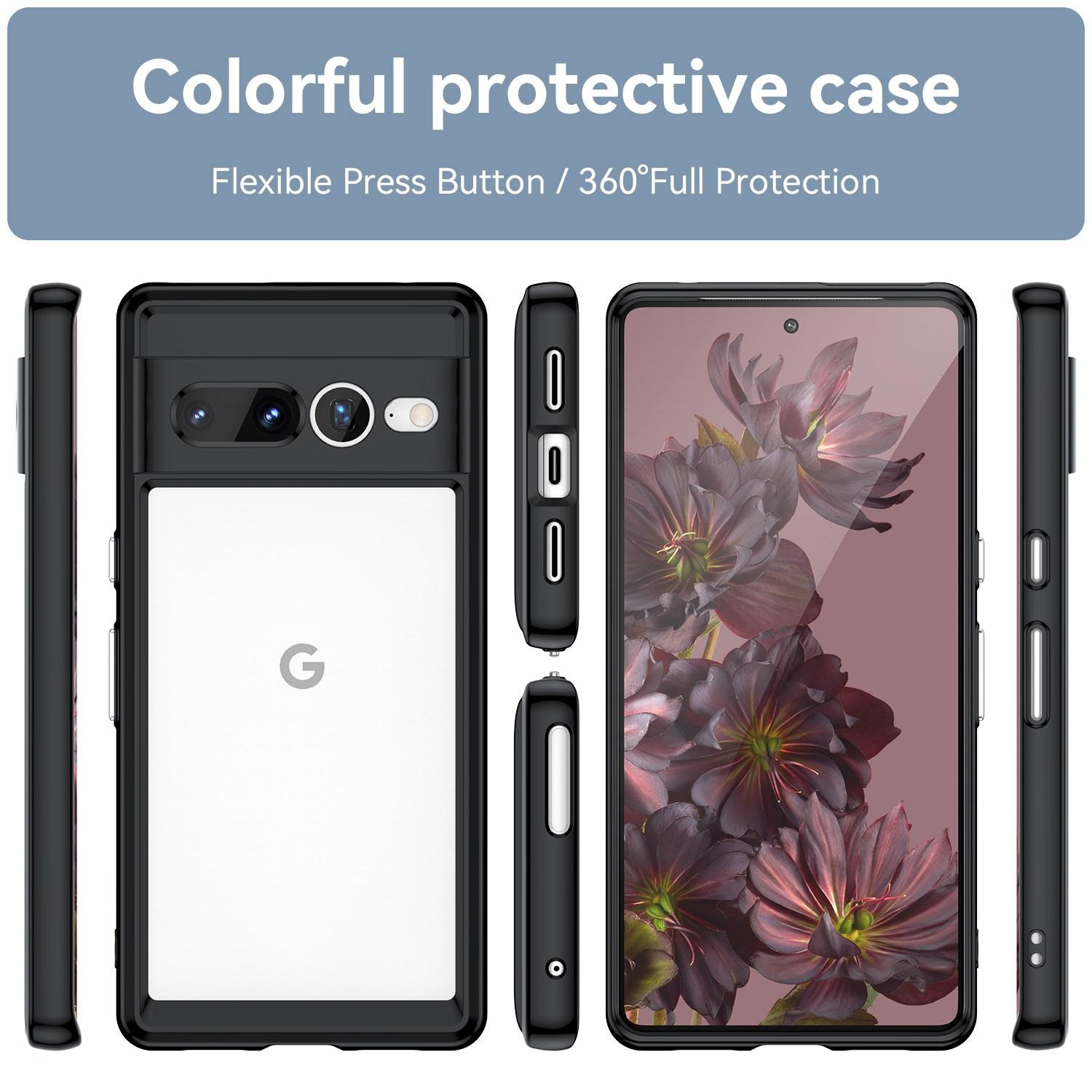 

For Google Pixel 7 Pro TPU+Acrylic Mobile Phone Case Drop-proof Shockproof Back Cover Transparent
