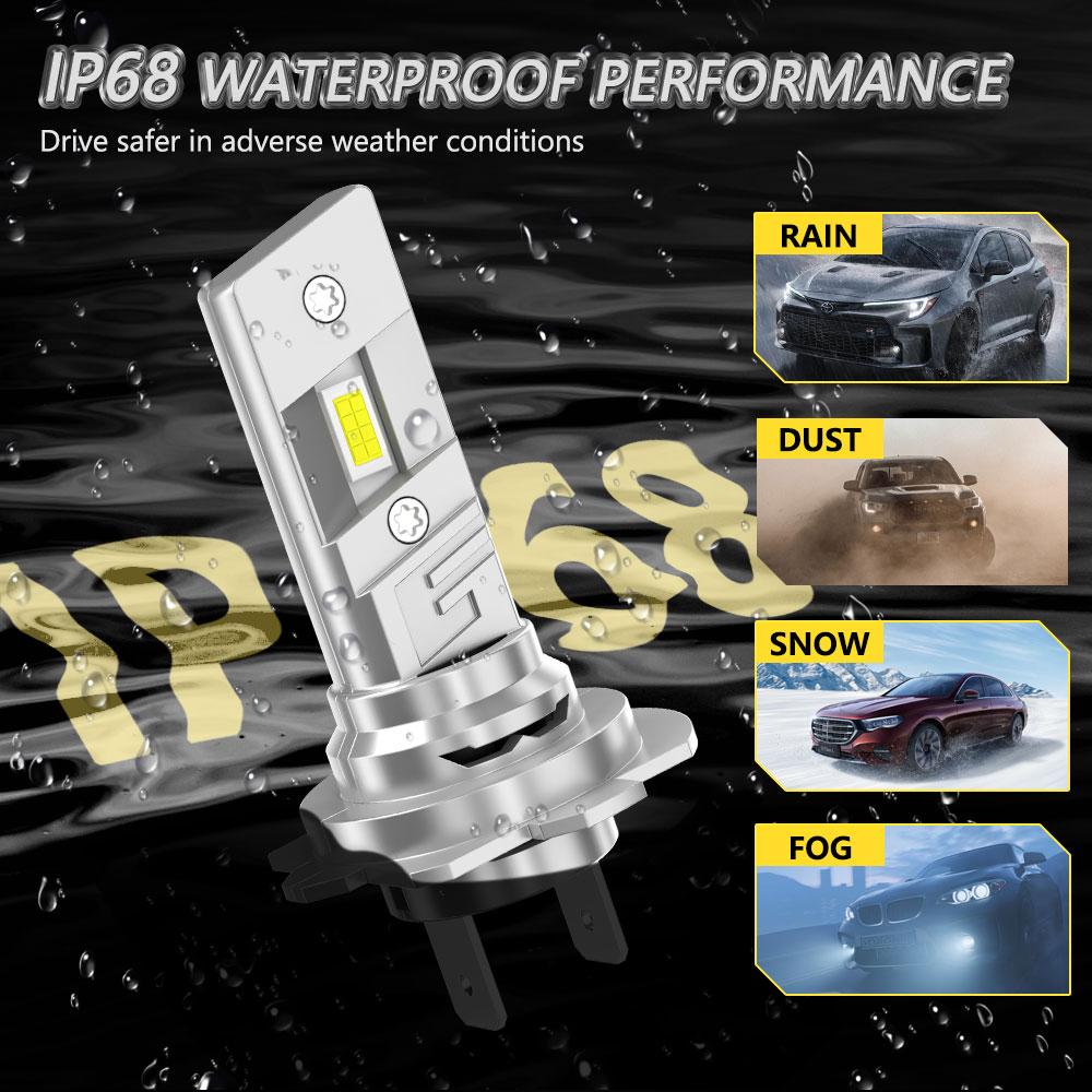 New H7 LED Plug And Play Headlight 300000LM 500W High Power Bulb CANBUS Wireless With Fan Auto Light 6000k 1:1 Halogen Headlamp