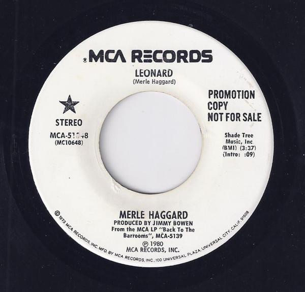 

7inch Record MERLE HAGGARD Leonard MCA51048PROMO MCA Records 1980 US CountryFolk Used