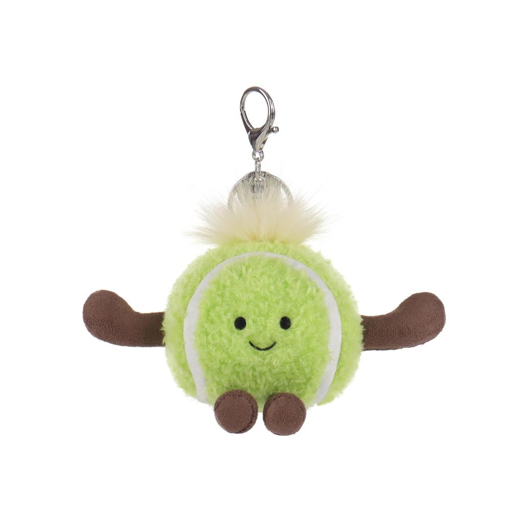 Apricot Lamb Tennis Cute Soft Keychain Plush Toy, Perfect for Boys and Girls, Fits Kids Backpacks and Purses, 8cm