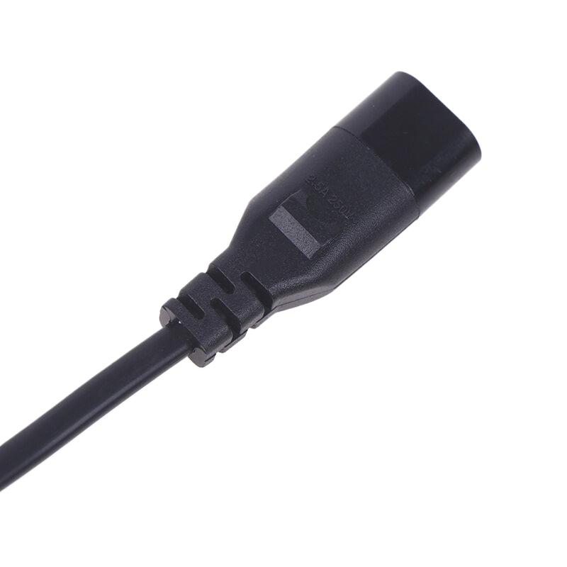 IEC 320 C8 2-poliger Stecker auf 2 x C7-Buchse, Y-Split-Stromkabel, ca. 28 cm, IEC 320 C7 auf C8, Verlängerungskabel, C8-Stecker auf C7-Buchse