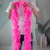 DIY 40G 60g 90G Pink Turkey Feather Boas 2Yards Plumas Trim Boa Crafts Sewing Clothes Party Dress Scarf/Shwal Chandelle-Feather-Boa