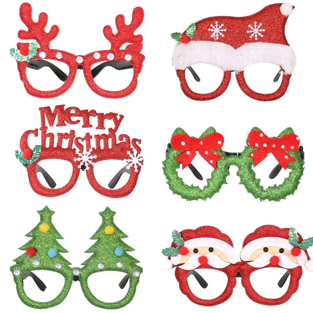 Christmas Glasses Plastic Decorative Glasses Kid Xmax Party Costume Accessory Photo Props Christmas Decoration  Navidad Gift