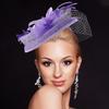 UPKOCH Wedding Decorative Hat with Floral Mesh Bridal Headpiece Purple for Women Special Occasion Tea Party Hair Accessory
