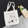 Summer New Fashion Kawaii Ladies Shopping Casual Simple Large-capacity Women's Cotton Bag Canvas Tote Bag Shopping Bag Women's F