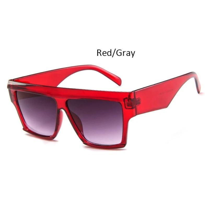 Oversized Women's Fashion Square Sunglasses Designer Flat Top Big Frame Clear Shades Men High Quality Glasses UV400
