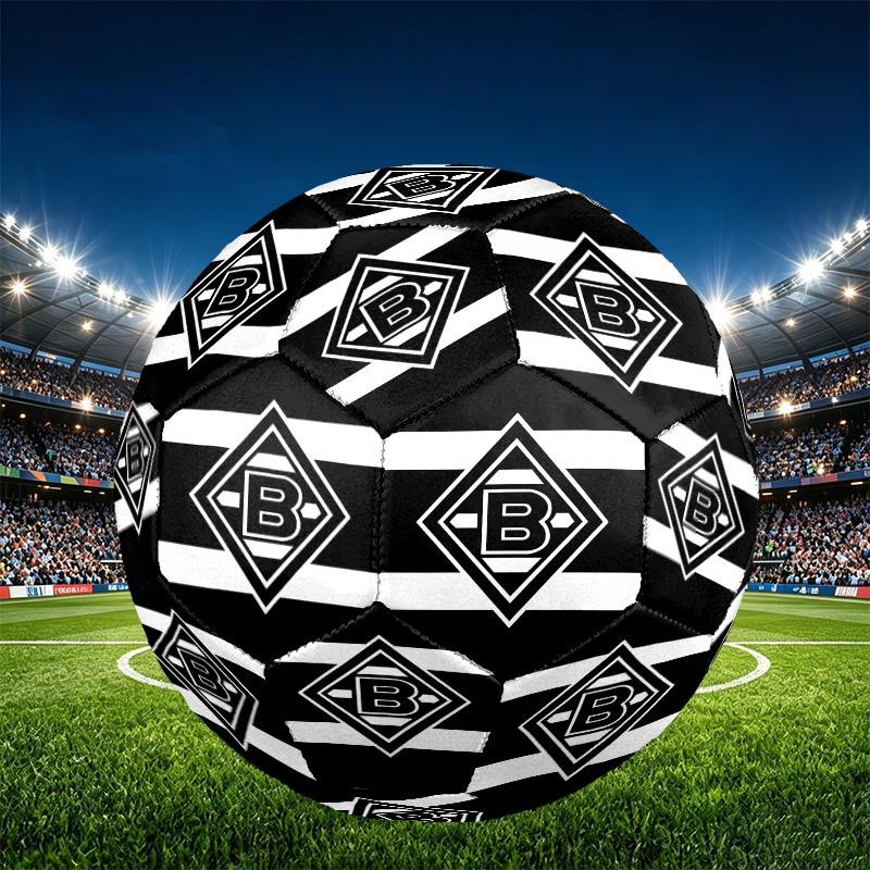 Borussia Monchengladbach Print Size 5 Soccer Ball, PU Wear Resistant Football for Match Training and Daily Practice, Birthday Gift for Soccer Fans