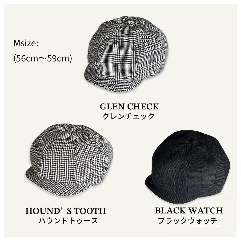Hats for Newsboy Hunting Hunting Black Glen Made In Japan Number [Drection] Men, Cap, Cap, Hat, Watch, Check, Houndstooth, Women's, Spring, Autumn,