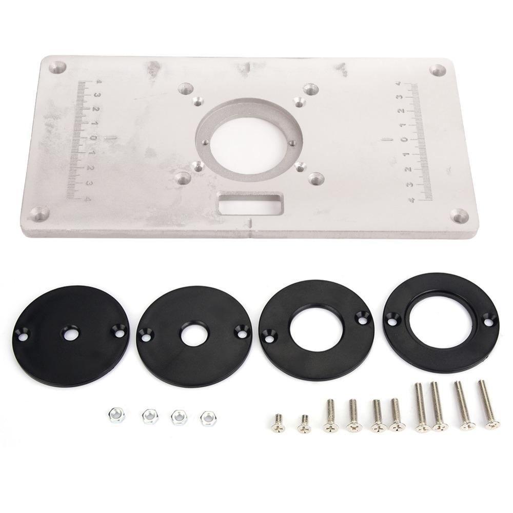 Aluminum Alloy Router Table Insert Plate 235mm x 120mm x 8mm Router Trimmer Plate For Woodworking
