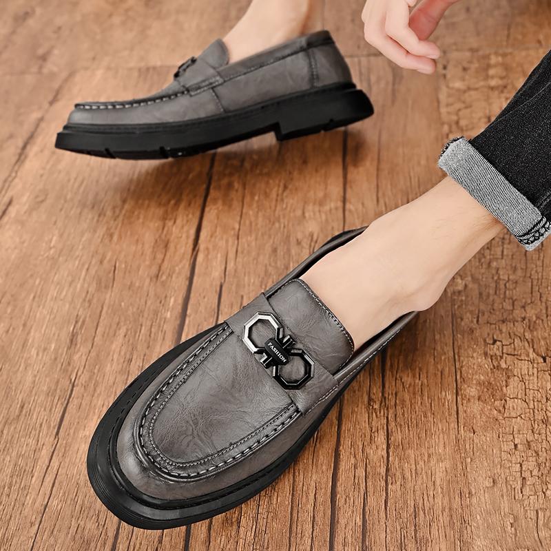 Fashion Leather Shoes Man Casual Loafers Luxury Design Slip On Male Dress Shoes Leisure Style Big Size Outdoor Wear-resistant Sole