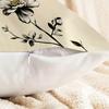 Throw Pillow Cushion Accent Pillow With Core 18.18 Inch Soft Fabric Black White Floral Print For Adult Sofa Bedroom Decor