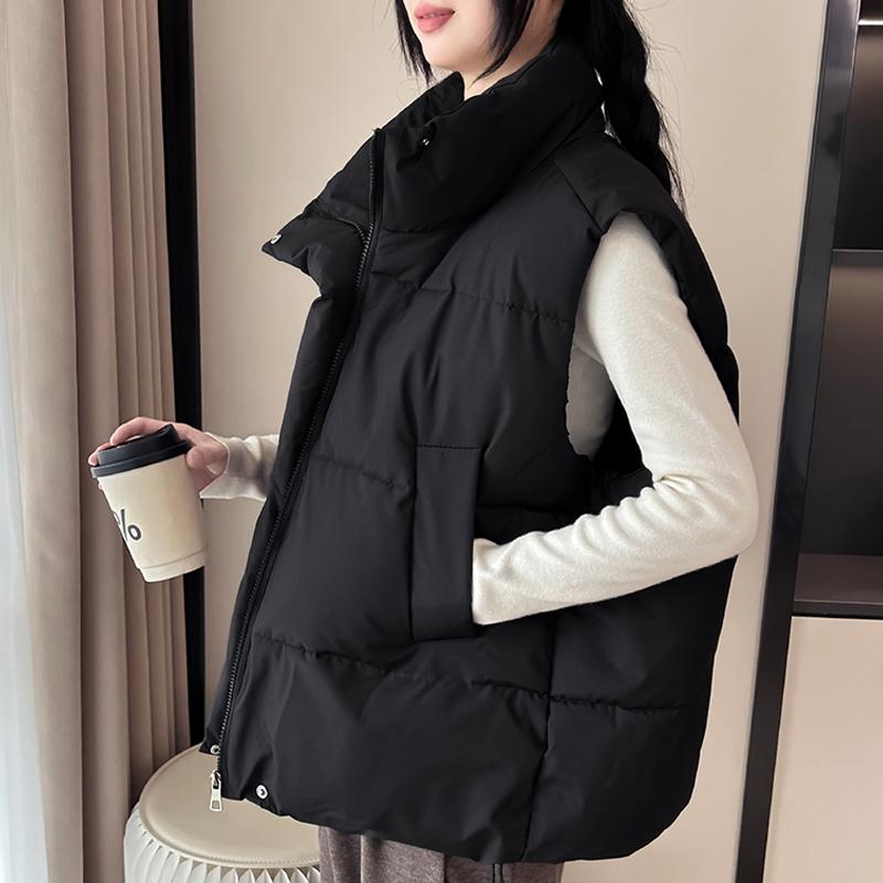 Fashion Winter Warm Sleeveless Vest Woman Outerwears Stand Collar Casual Thick Women's Jackets