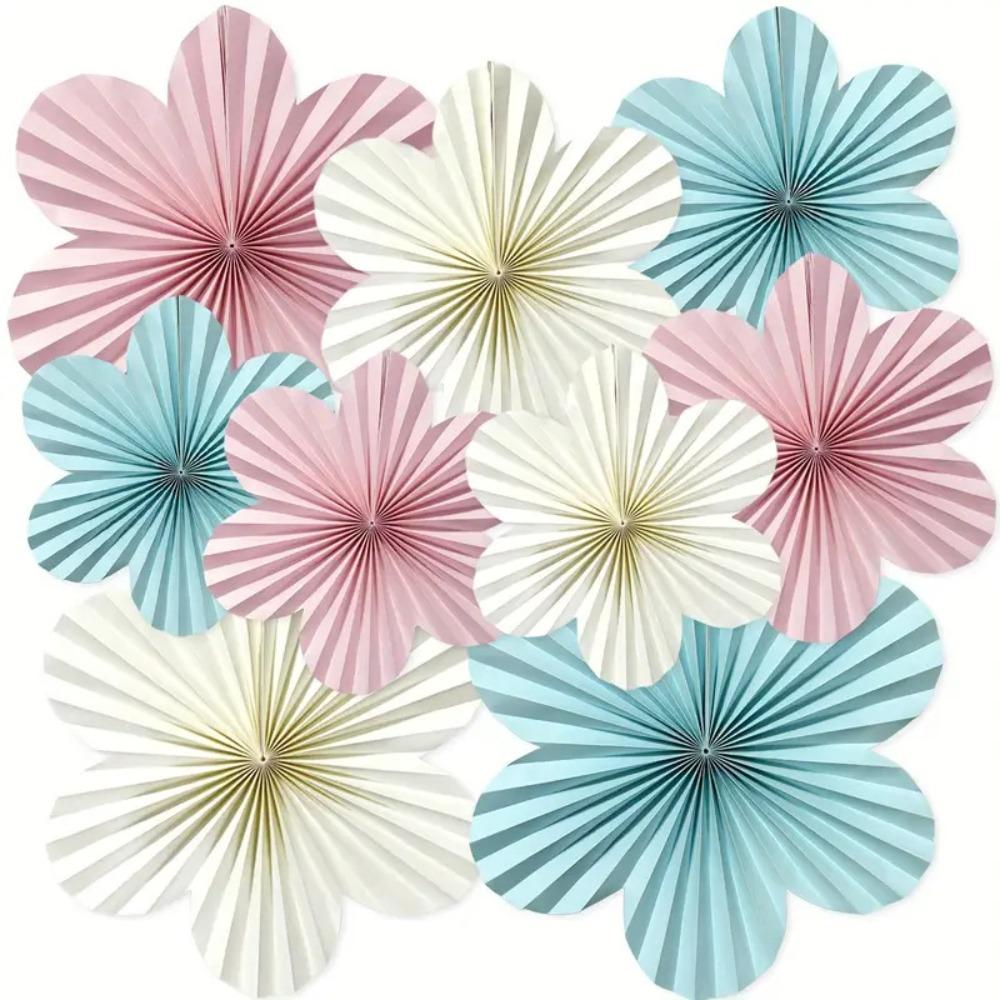 9PCS Photography Props Hanging Decorations Background Paper Floral  Wedding