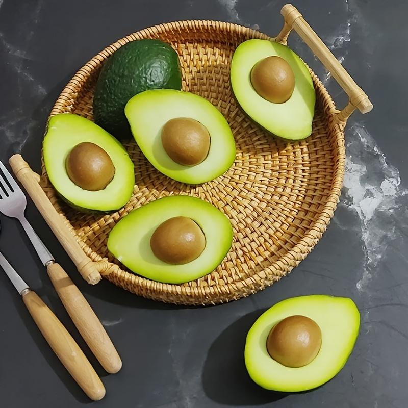 1 Realistic PU Avocado Replica - a Lifelike Half-avocado Decoration for Store Displays, Photo Props, Kitchen Decorations, Mixed-