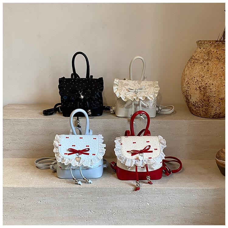 Bow travel backpack women's 2025 new fashion casual versatile schoolbag college student commuter backpack