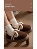 Nanbo Wan Women's Winter Non-Slip Cotton Slippers with Heeled Thick Sole and Plus Velvet Warmth for Indoor-Outdoor Wear.