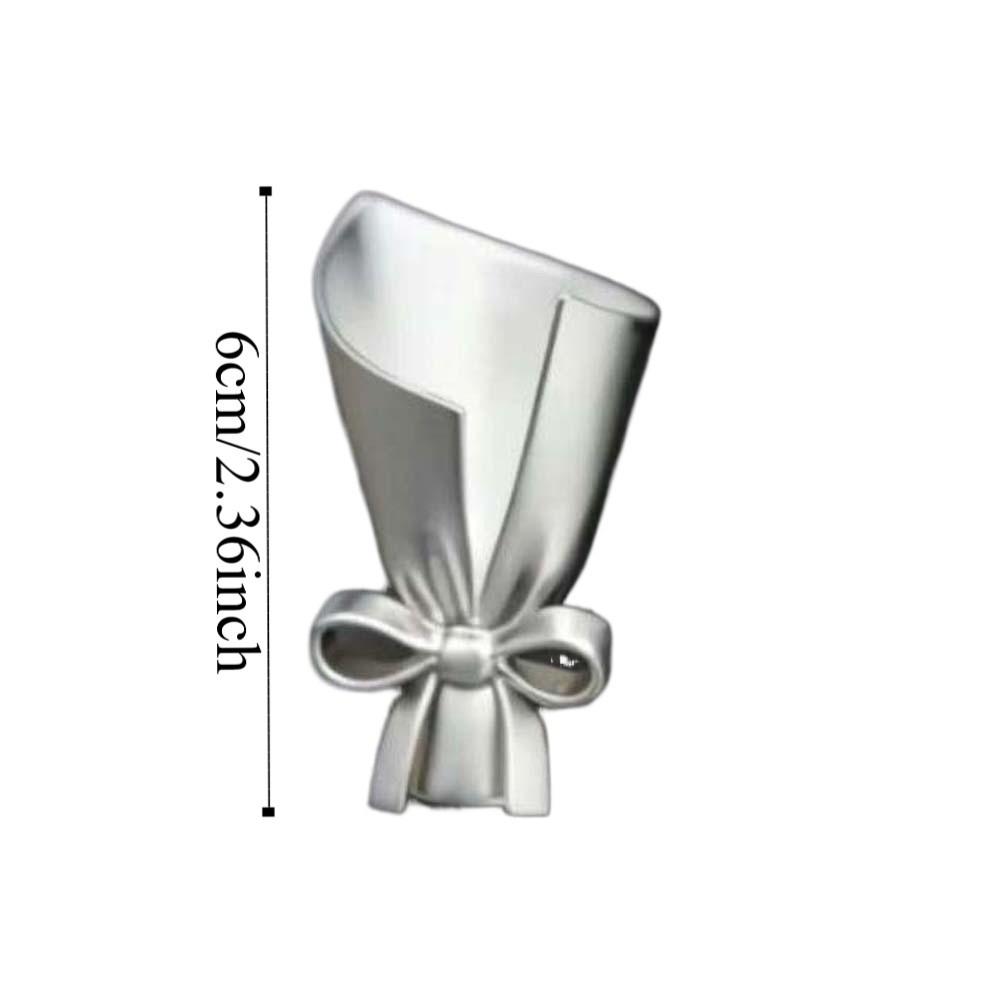 Elegant Flower Insertable Brooch French Style Silver Glossy Pin Metal Corsage Ornament  Banquet