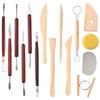 15-Piece Pottery & Clay Carving Tool Set for DIY Sculpting and Modeling