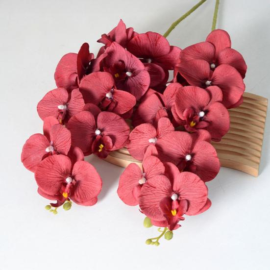 Sztuczne Kwiaty Phalaenopsis 102 cm Długi Pęd Realistyczny w Dotyku Sztuczna Gałąź Storczyka z 9 Głowami Pełne Kwitnienie do Wazonu Dekoracja Domu Wesela Imprezy
