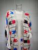 AB198 Women's Striped Batwing Sleeve Muslim Vest & Abaya Dress Set
