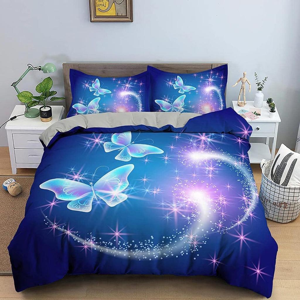 Copripiumino Farfalla Dorata Microfibra Letto Singolo Matrimoniale Queen King Set Biancheria da Letto Copripiumino Floreale Botanico Per Camera di Donne Ragazze