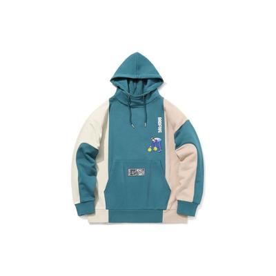 Li Ning Loose Hooded Pullover Long Sleeve Sweatshirt Men Sweatshirts Coral-Blue AWDQB49-1