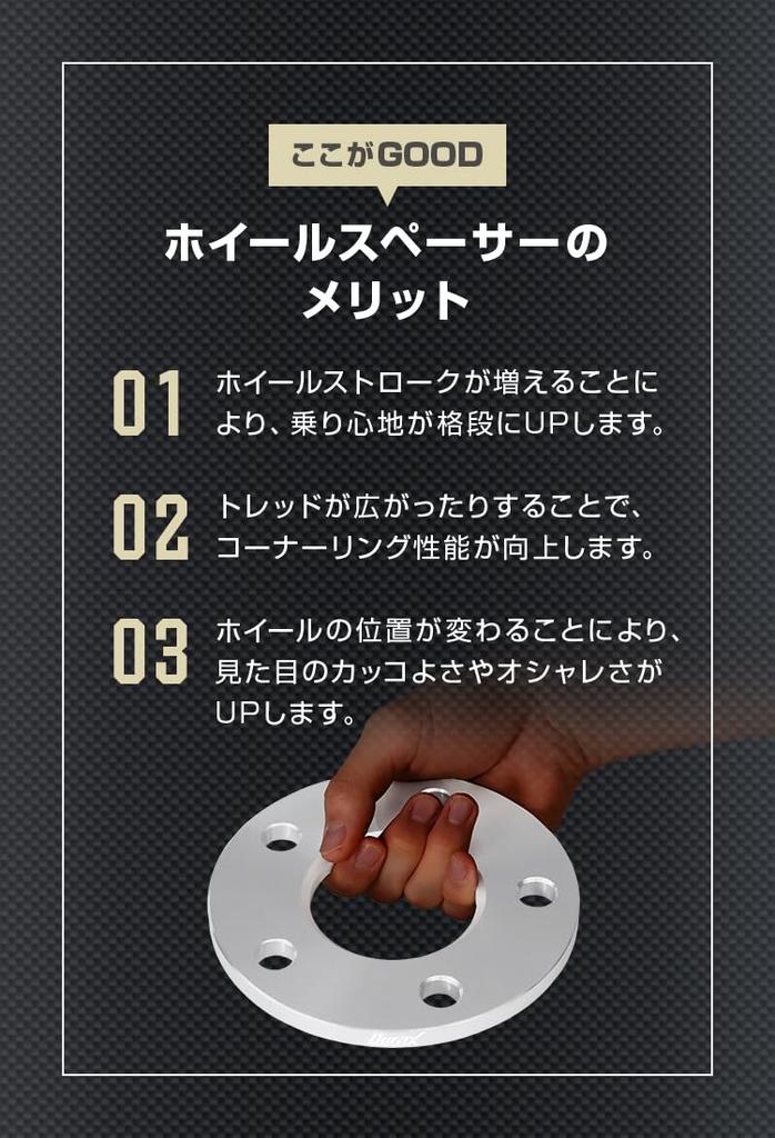 Durax Wheel Spacers, 2-Pack, Black, PCD100, 4-Hole, 10mm